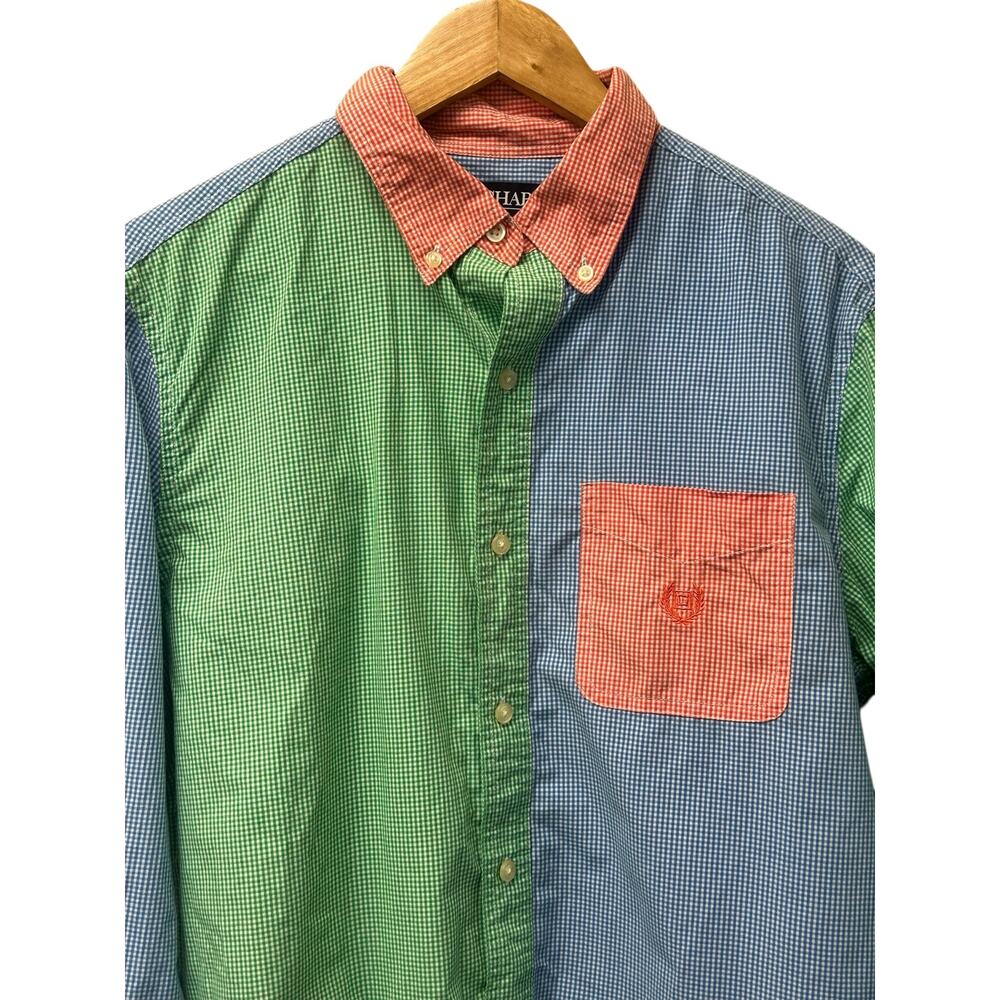 Chaps Ralph Lauren Patchwork Shirt M Button Down … - image 7